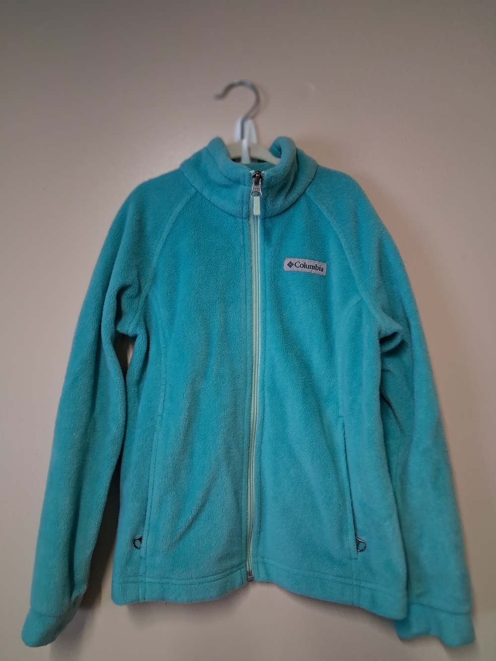 Columbia Aqua Fleece Zip-Up Jacket - Light Aqua